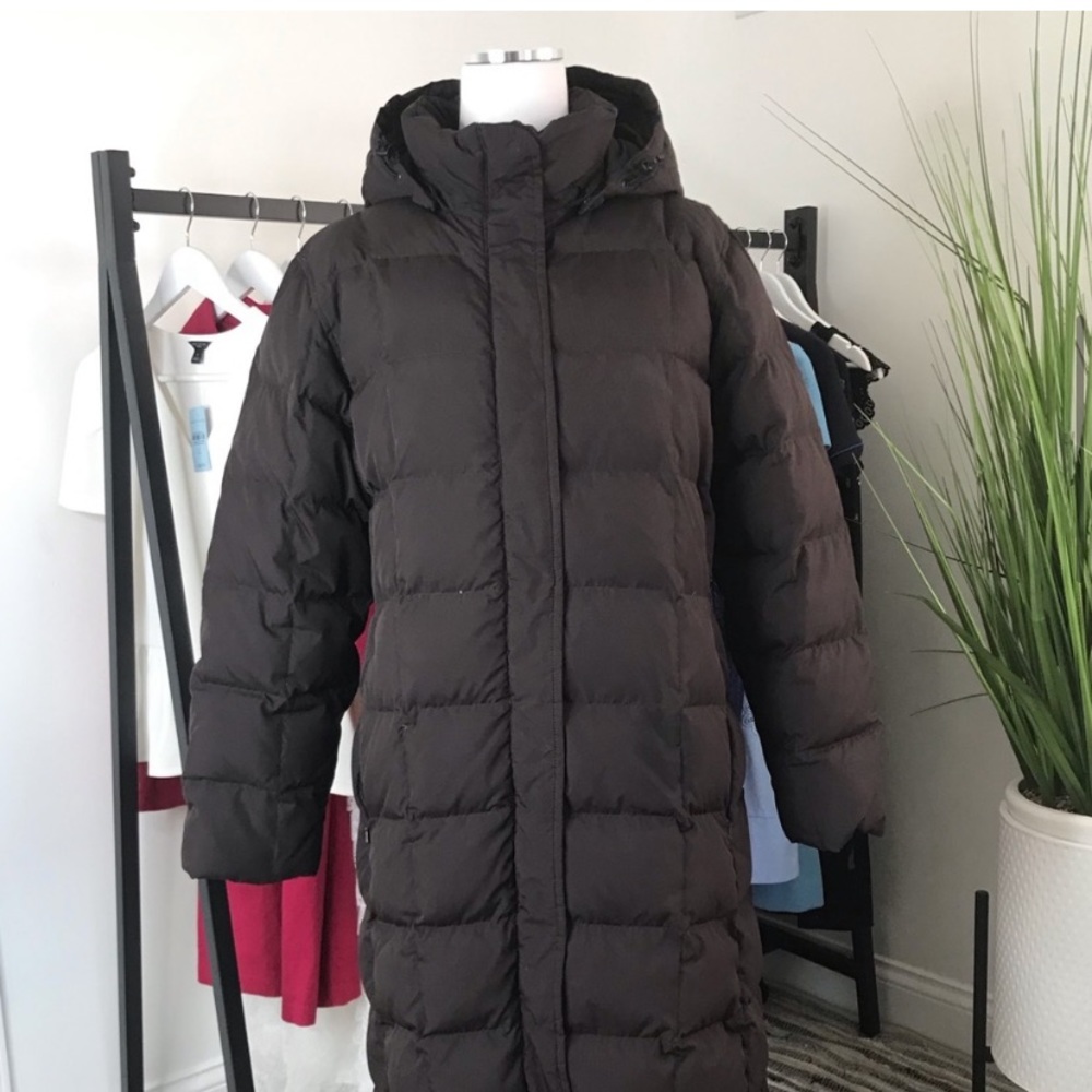 Long Quilted Goosedown Puffer Hooded Winter Coat